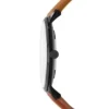 Reloj minimalista y delgado de tres agujas con correa de cuero marrón claro Reloj minimalista y delgado de tres agujas con correa de cuero marrón claro