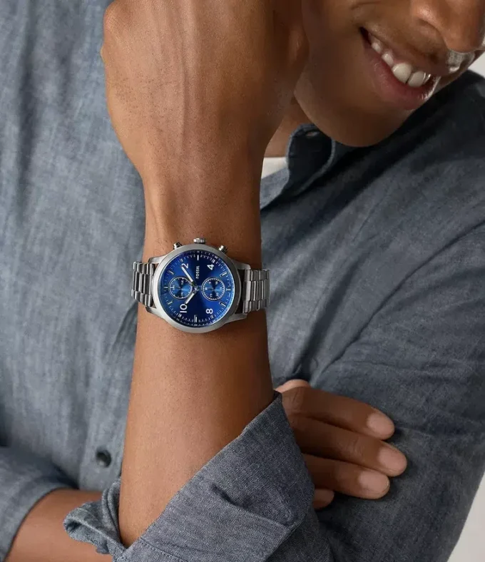Reloj multifunción Bennett de acero inoxidable color cañón