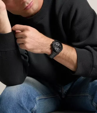 Reloj multifunción Bennett de acero inoxidable negro