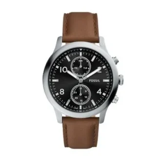 Reloj multifunción Bennett de cuero marrón