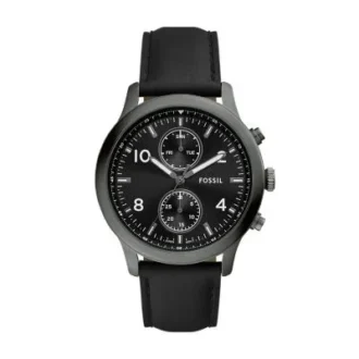 Reloj multifunción Bennett de cuero negro