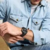 Reloj multifunción Bennett de cuero negro Reloj multifunción Bennett de cuero negro