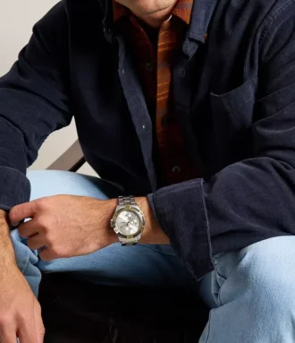 Reloj multifunción Garrett de acero inoxidable en dos tonos