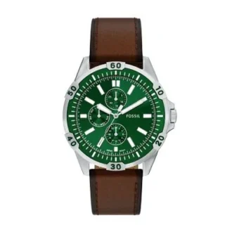 Reloj multifunción Garrett de cuero marrón