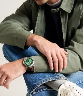 Reloj multifunción Garrett de cuero marrón
