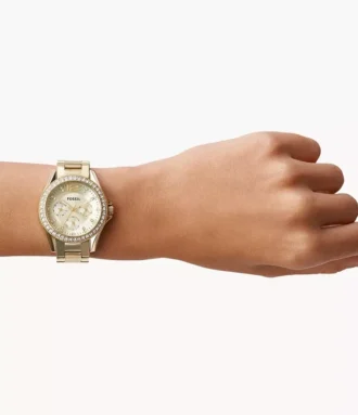 Reloj multifunción Riley de acero inoxidable dorado Reloj multifunción Riley de acero inoxidable dorado