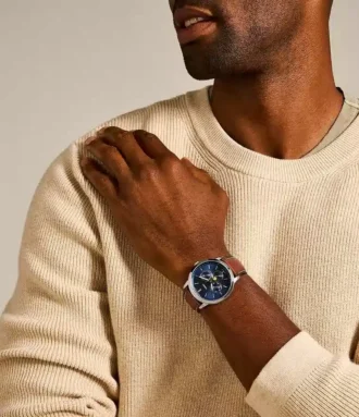 Reloj Neutra Moonphase multifunción con correa de piel marrón