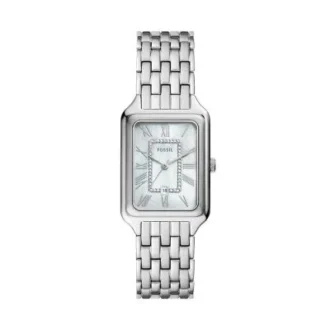 Reloj Raquel de acero inoxidable con tres agujas y fecha