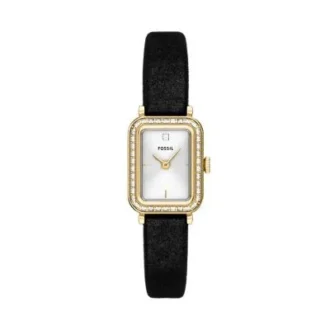 Reloj Raquel Mini de dos agujas en terciopelo negro