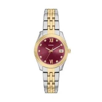 Reloj Scarlette de acero inoxidable bicolor con tres agujas y fecha