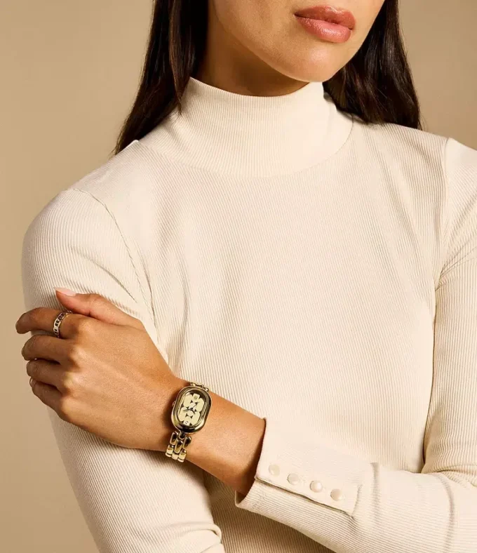 Reloj Sloan de acero inoxidable dorado con tres agujas Reloj Sloan de acero inoxidable dorado con tres agujas