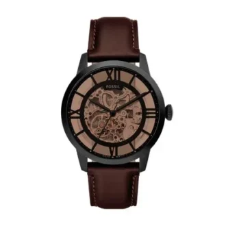 Reloj Townsman automático de cuero marrón oscuro