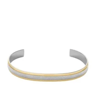 Textura moleteada a máquina Pulsera tipo esclava moleteada de acero inoxidable en dos tonos