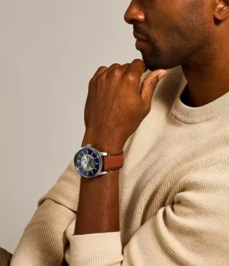 Townsman 48 mm Automático Cuero marrón claro